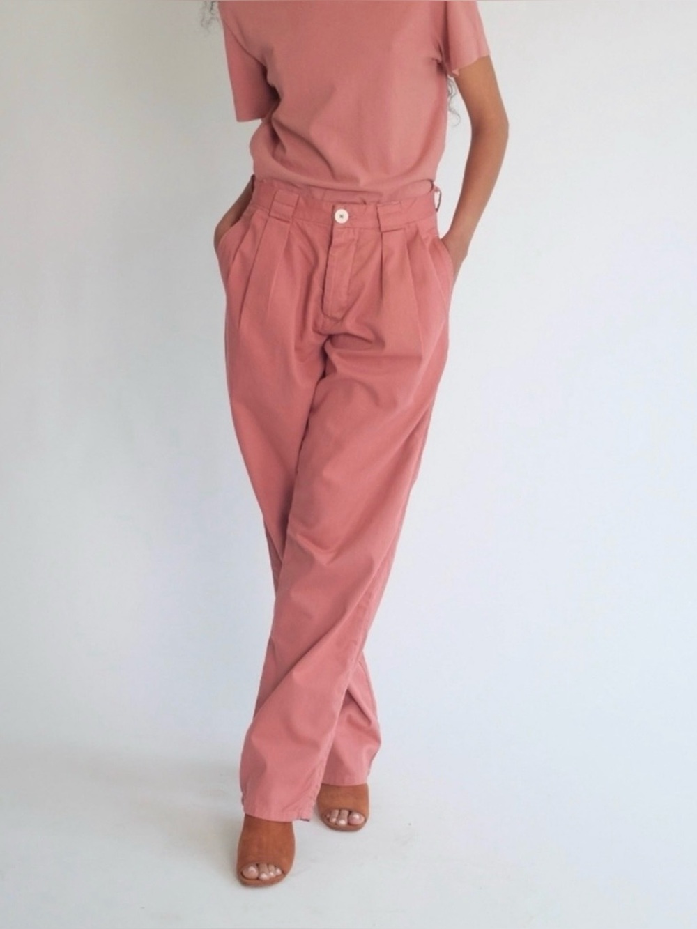 Jesse Kamm pleated trouser pants in dogwood